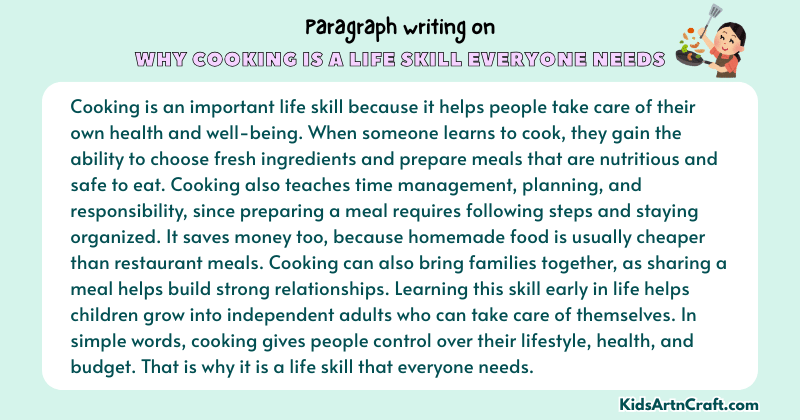Paragraph on Why Cooking Is A Life Skill Everyone Needs