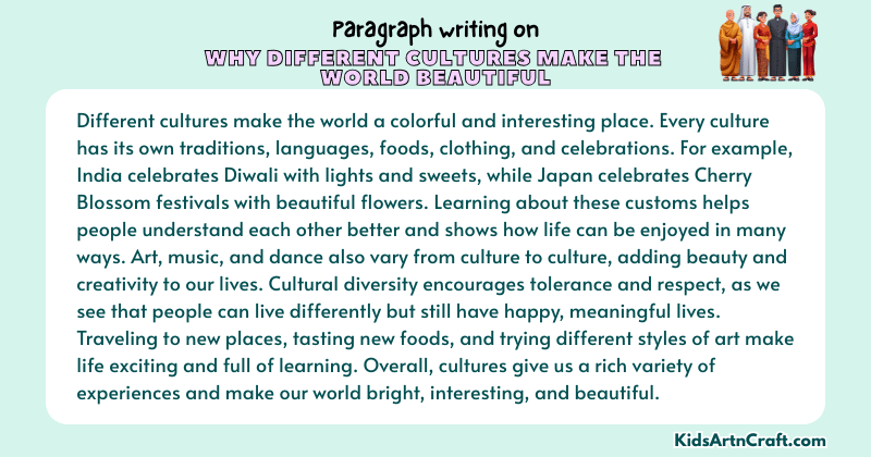 Expository Paragraph on Why Different Cultures Make The World Beautiful (Explains with Facts)