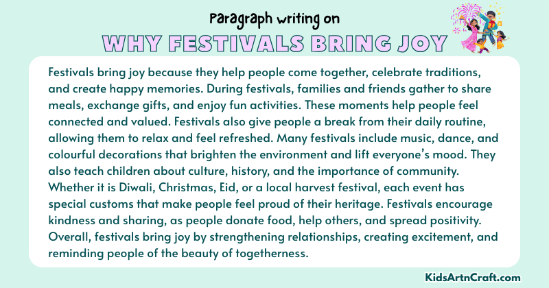 Expository Paragraph on the Why Festivals Bring Joy (Explains with Facts)