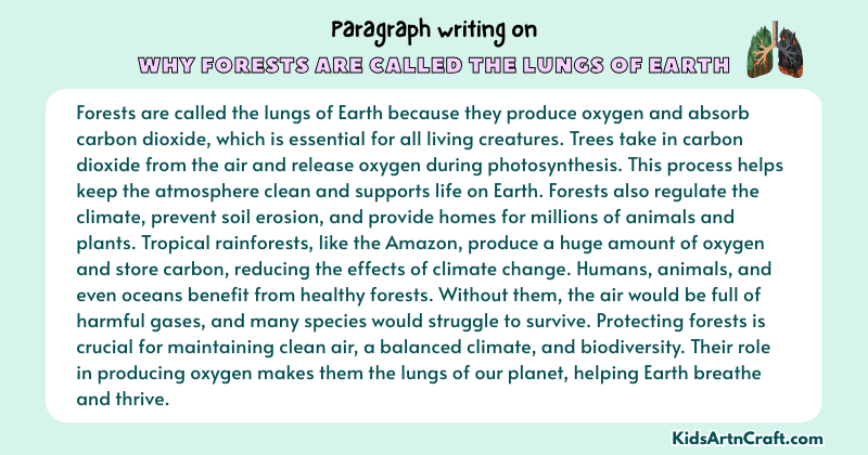 Expository Paragraph on Why Forests Are Called The Lungs Of Earth (Explains with Facts)