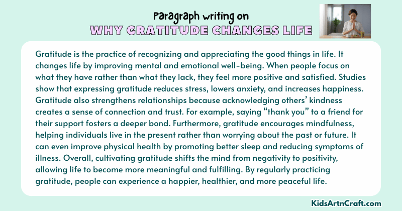 Expository Paragraph on Why Gratitude Changes Life (Explains with Facts)