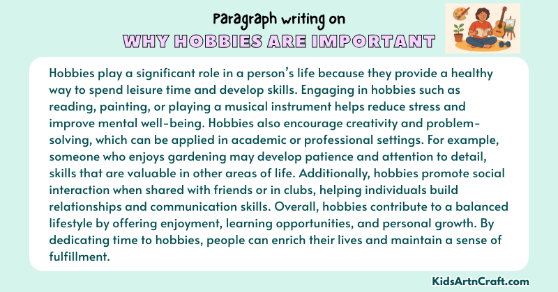 Expository Paragraph on Why Hobbies Are Important (Explains with Facts)