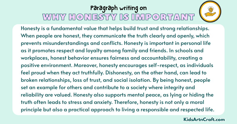 Expository Paragraph on Why Honesty Is Important (Explains with Facts)