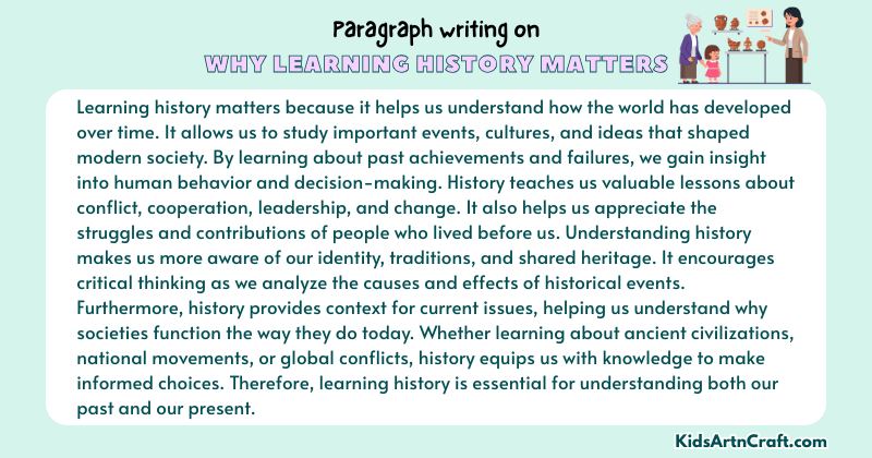 Expository Paragraph on Why Learning History Matters (Explains with Facts)