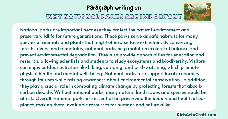 Paragraph on Why National Parks Are Important