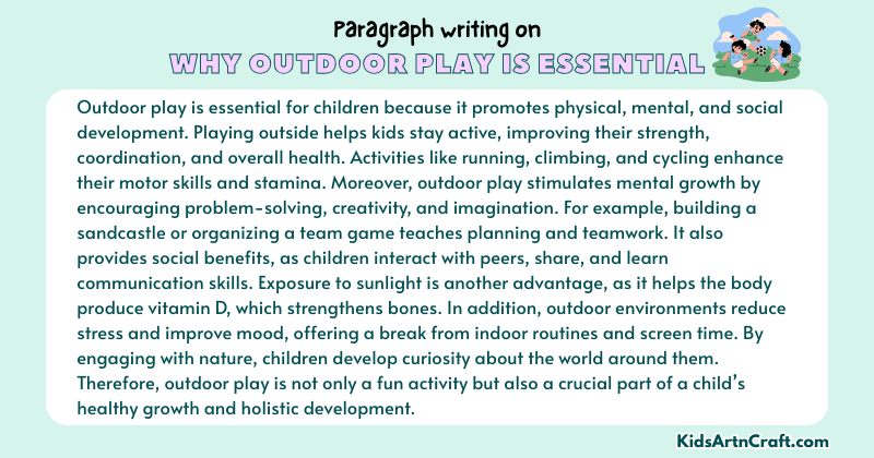 Expository Paragraph on Why Outdoor Play is Essential (Explains with Facts)