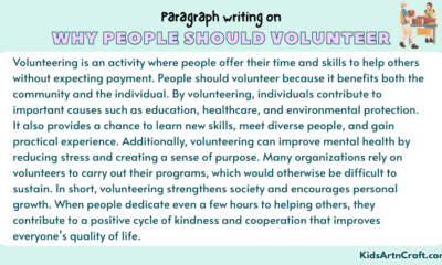 Paragraph on Why People Should Volunteer