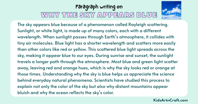Expository Paragraph on Why The Sky Appears Blue (Explains with Facts)