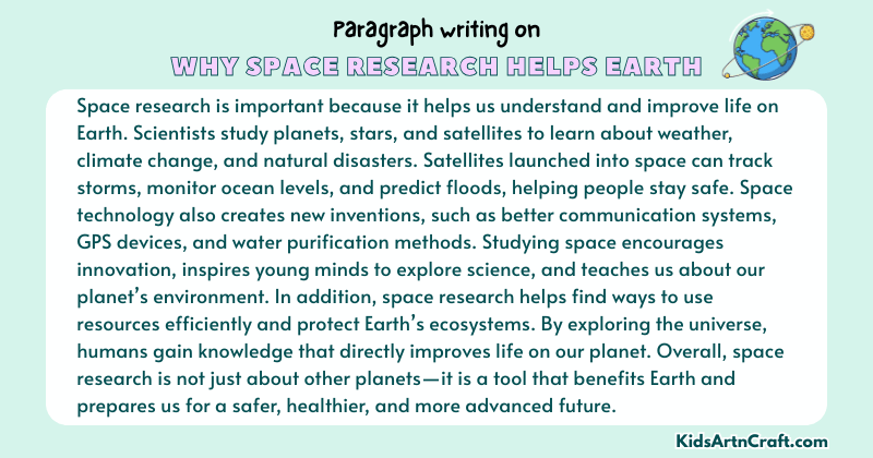 Paragraph on Why Space Research Helps Earth