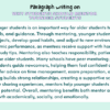 Paragraph on Why Students Should Mentor Younger Students