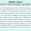 Paragraph on Why We Need Sleep