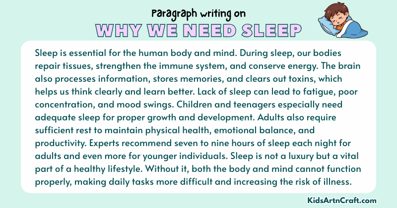 Expository Paragraph on the Why We Need Sleep (Explains with Facts)