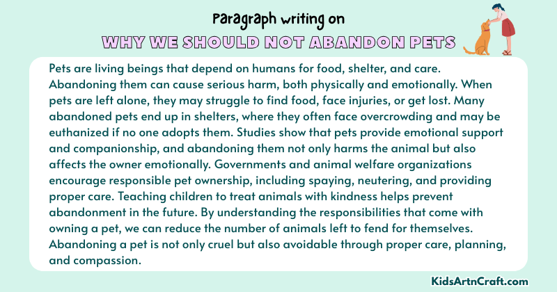 Expository Paragraph on Why We Should Not Abandon Pets (Explains with Facts)