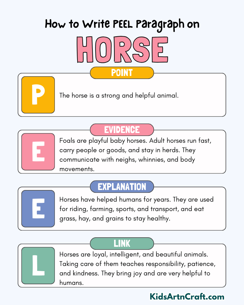 Horse Paragraph Writing with PEEL Method