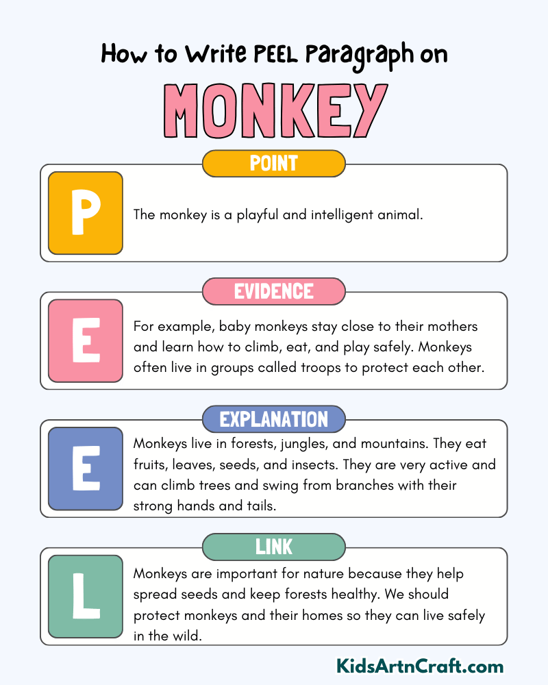 Monkey Paragraph Writing with PEEL Method