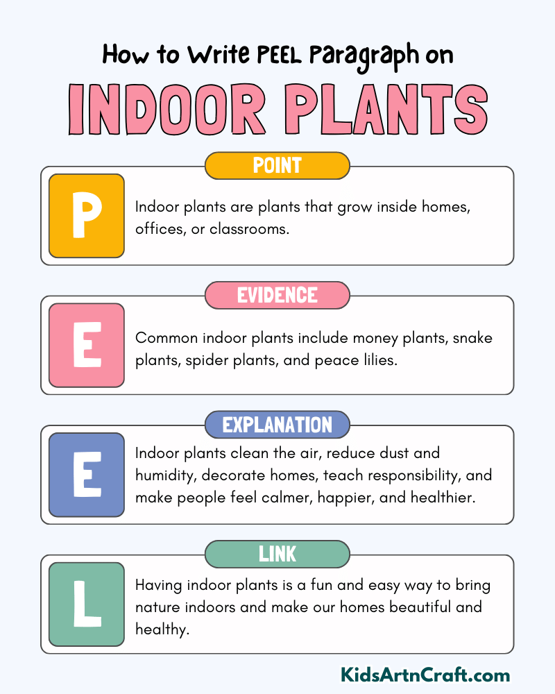 Indoor Plants Paragraph Writing with PEEL Method