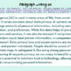 Paragraph on AI and Data Privacy