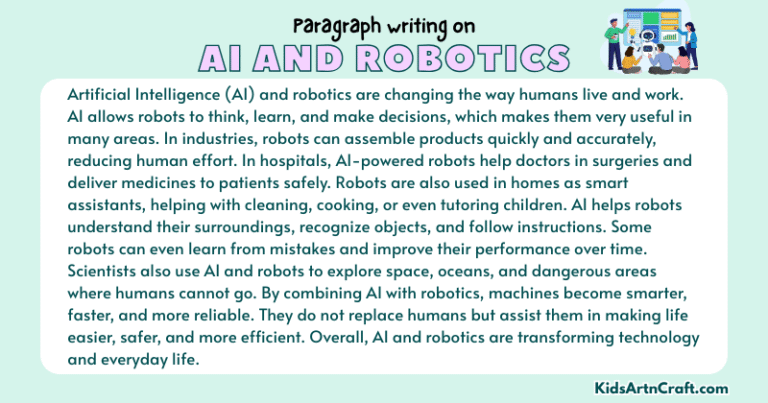 Paragraph on AI and Robotics - Kids Art & Craft
