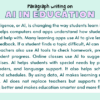 Paragraph on AI in Education