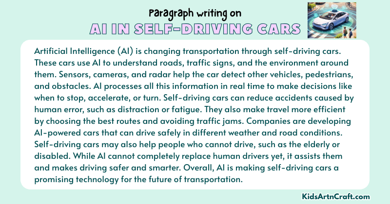 Expository Paragraph on AI in Self-Driving Cars (Explains with Facts)