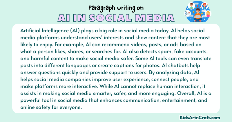 Paragraph on AI in Social Media