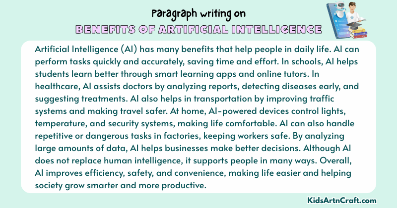 Paragraph on Benefits of Artificial Intelligence