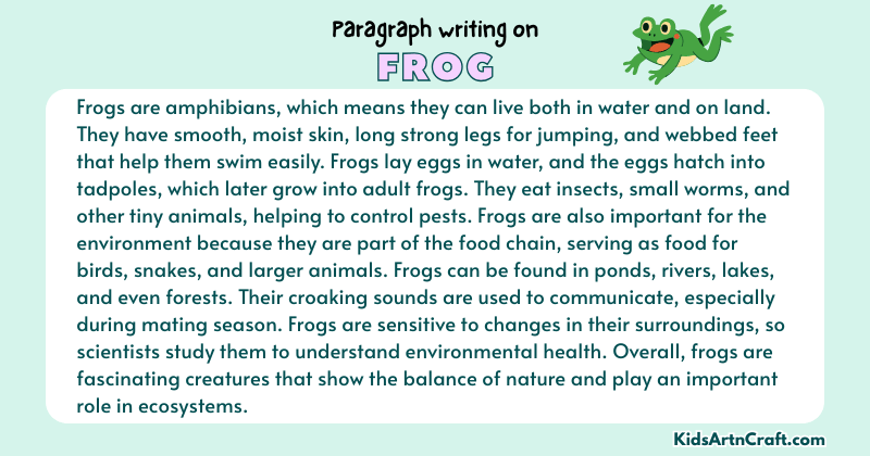Expository Paragraph on Frog (Explains with Facts)