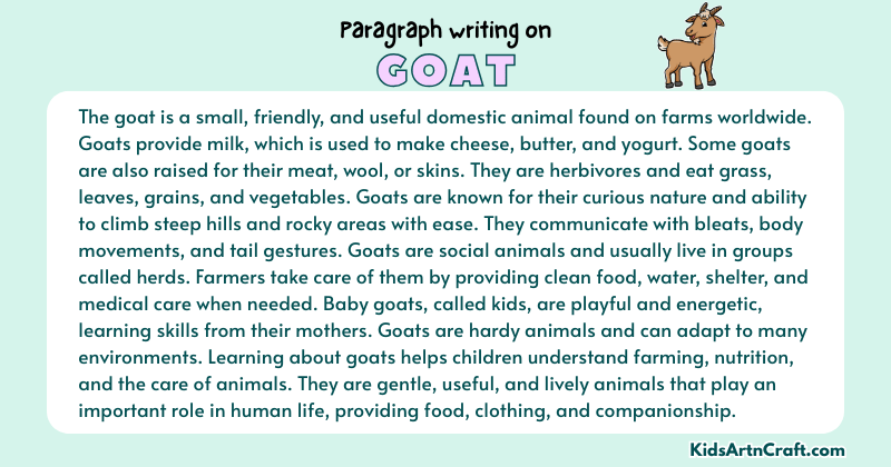 Expository Paragraph on Goat (Explains with Facts)