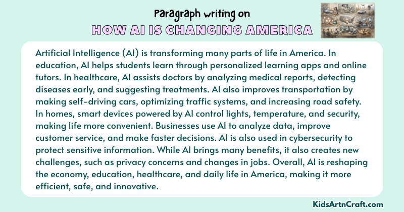 Expository Paragraph on How AI Is Changing America (Explains with Facts)