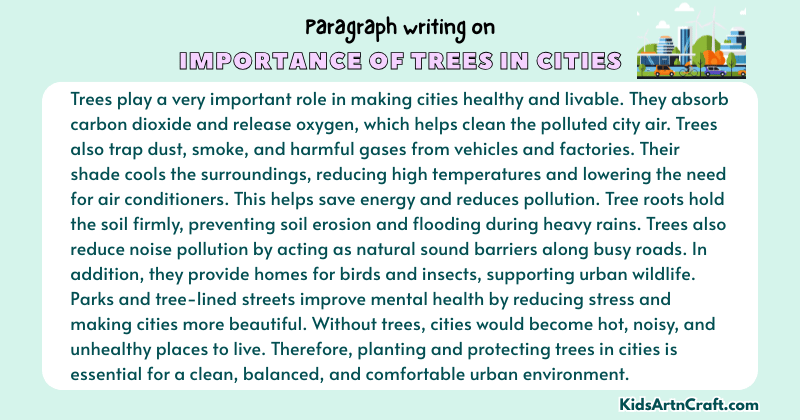 Expository Paragraph on Importance of Trees in Cities (Explains with Facts)