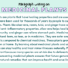 Paragraph on Medicinal Plants