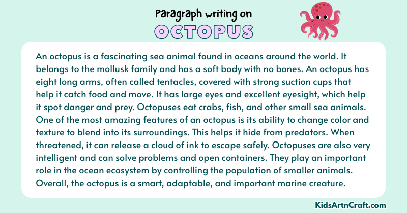 Expository Paragraph on Octopus (Explains with Facts)