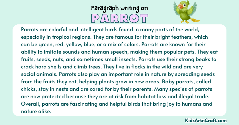 Expository Paragraph on Parrot (Explains with Facts)