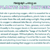Paragraph on Plants and Oxygen