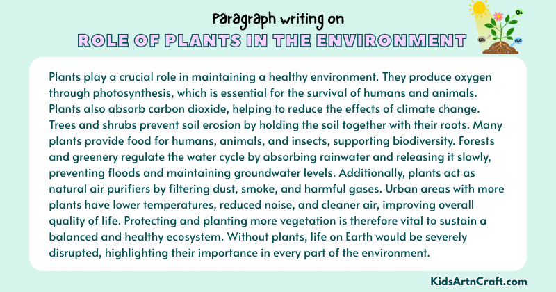 Paragraph on Role of Plants in the Environment
