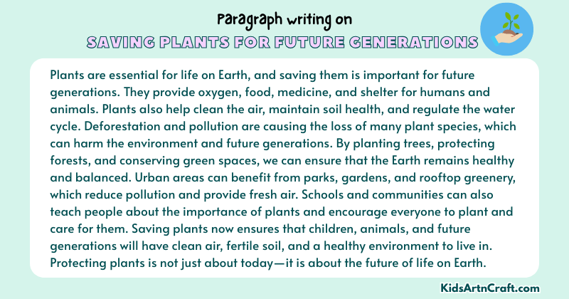 Expository Paragraph on Saving Plants for Future Generations (Explains with Facts)