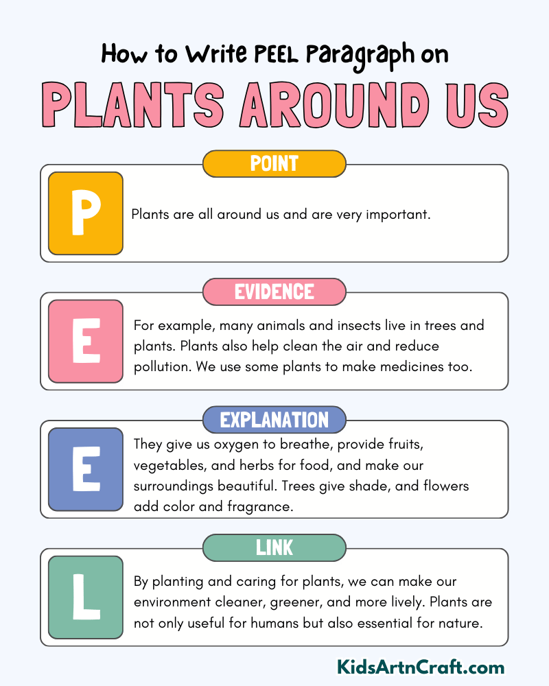 Plants Around Us Paragraph Writing with PEEL Method