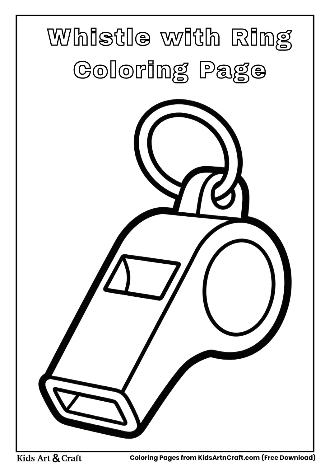 Whistle with round ring coloring page
