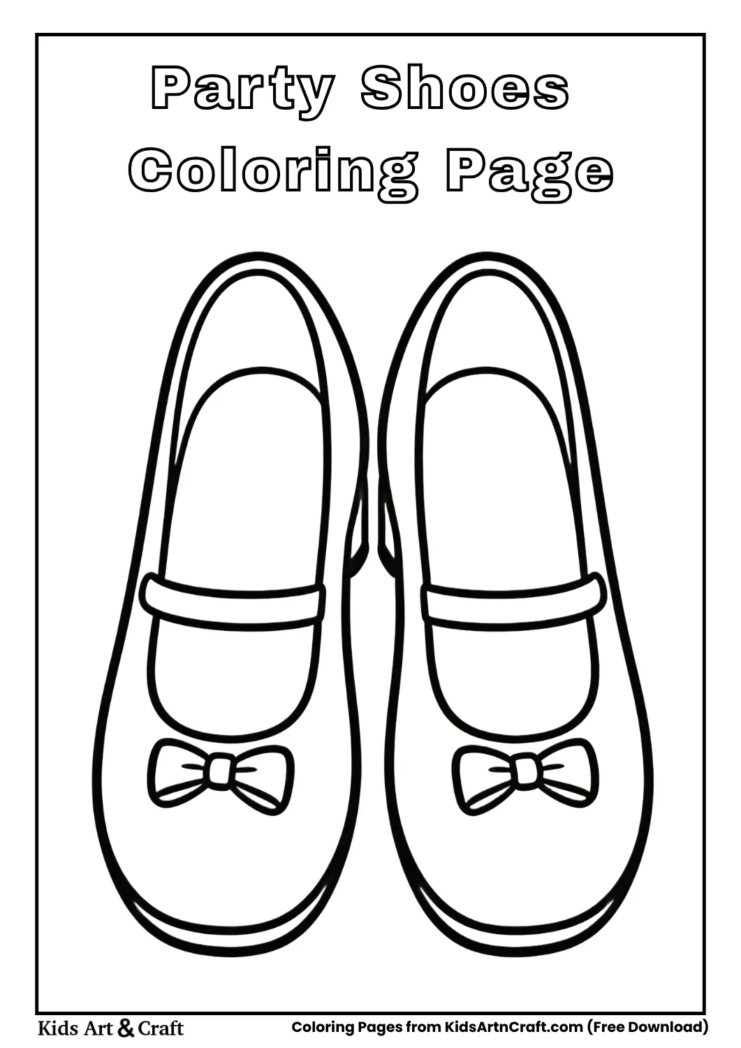 Party shoes black and white coloring page
