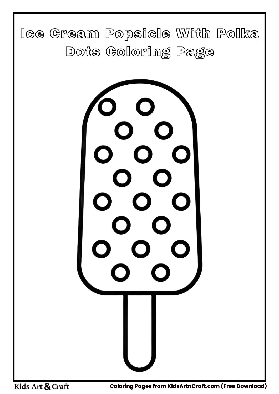 ice cream popsicle with polka dots coloring page