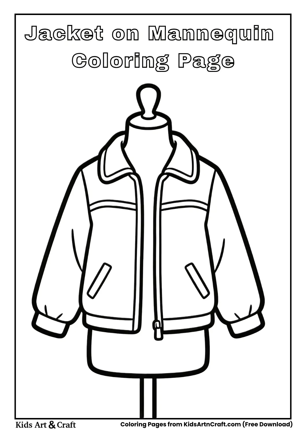 Jacket on mannequin coloring page