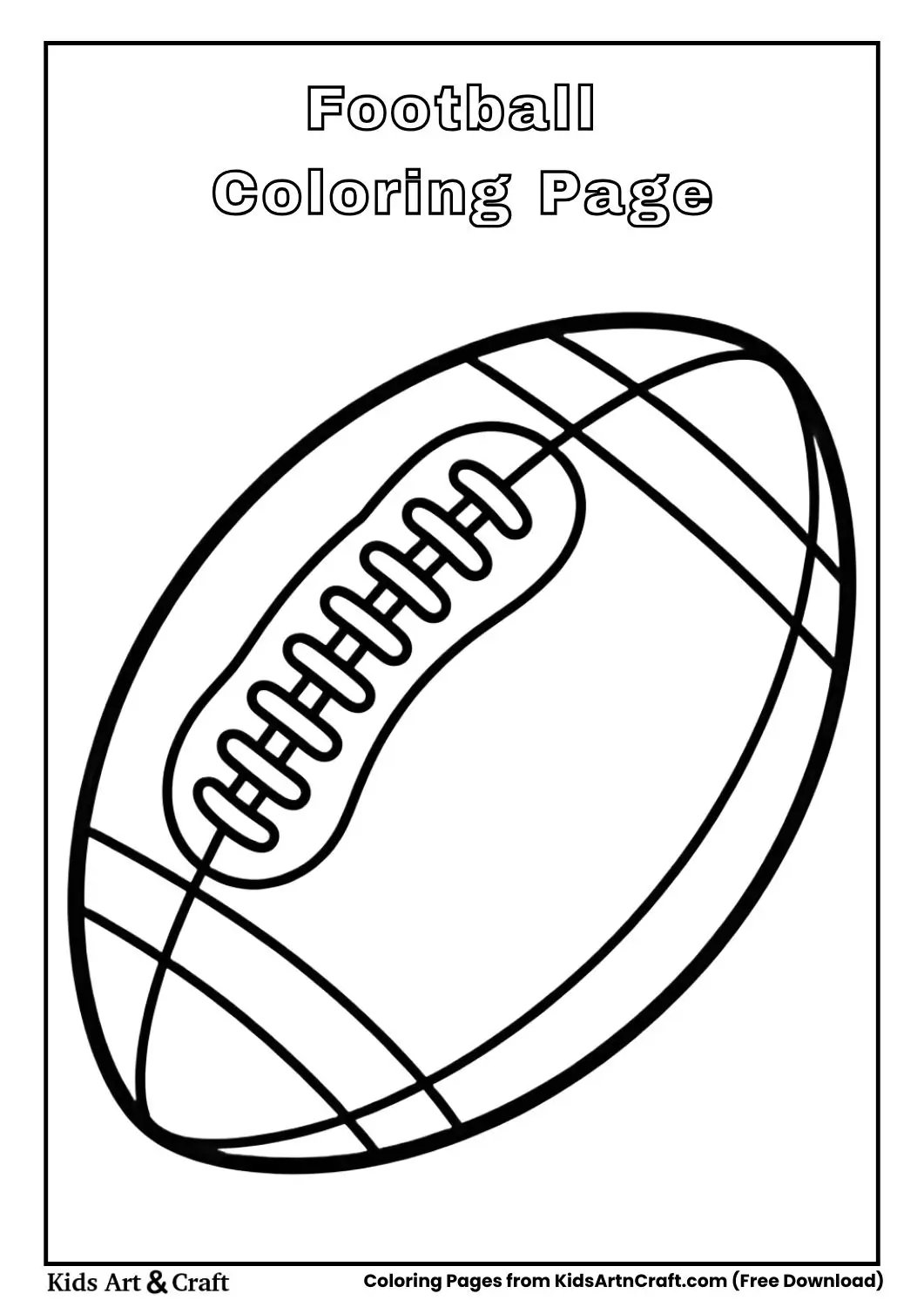 Simple football coloring page for kids