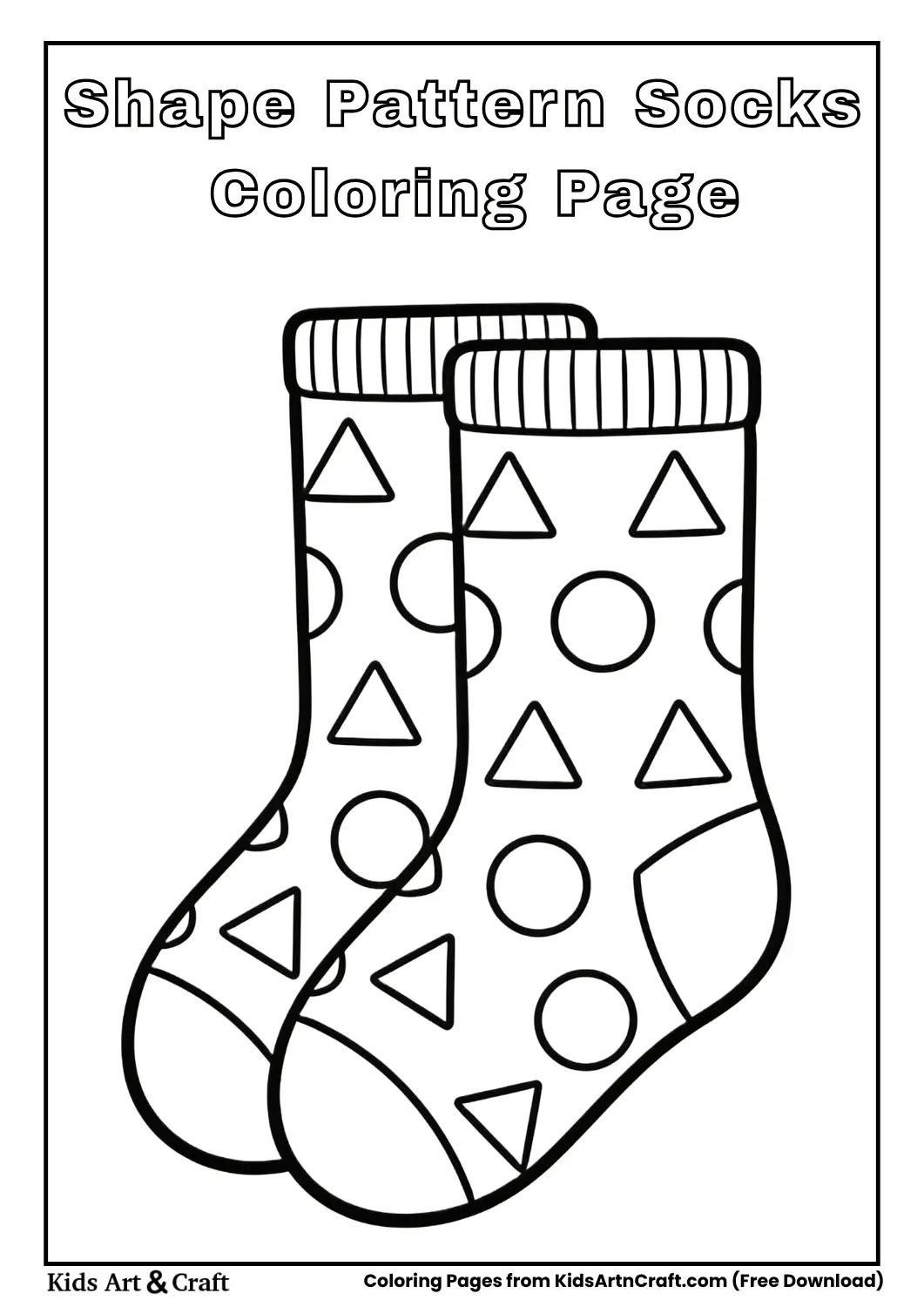 Socks with shapes coloring page