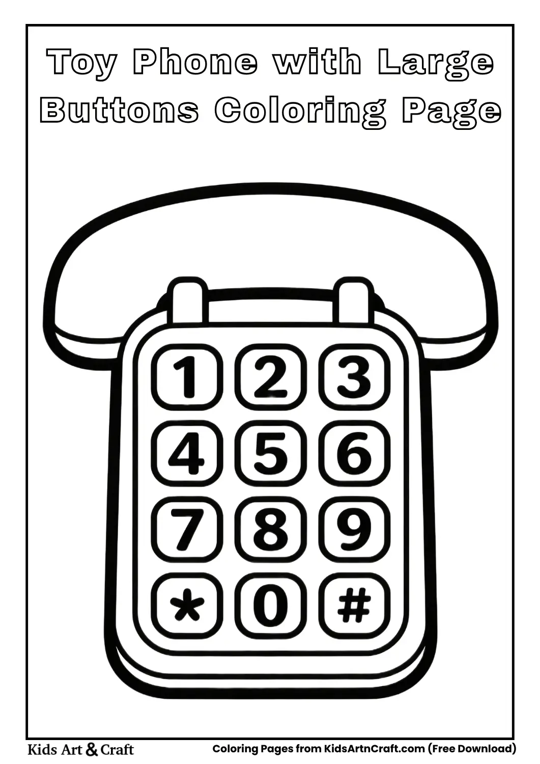 Toy phone with large buttons coloring page