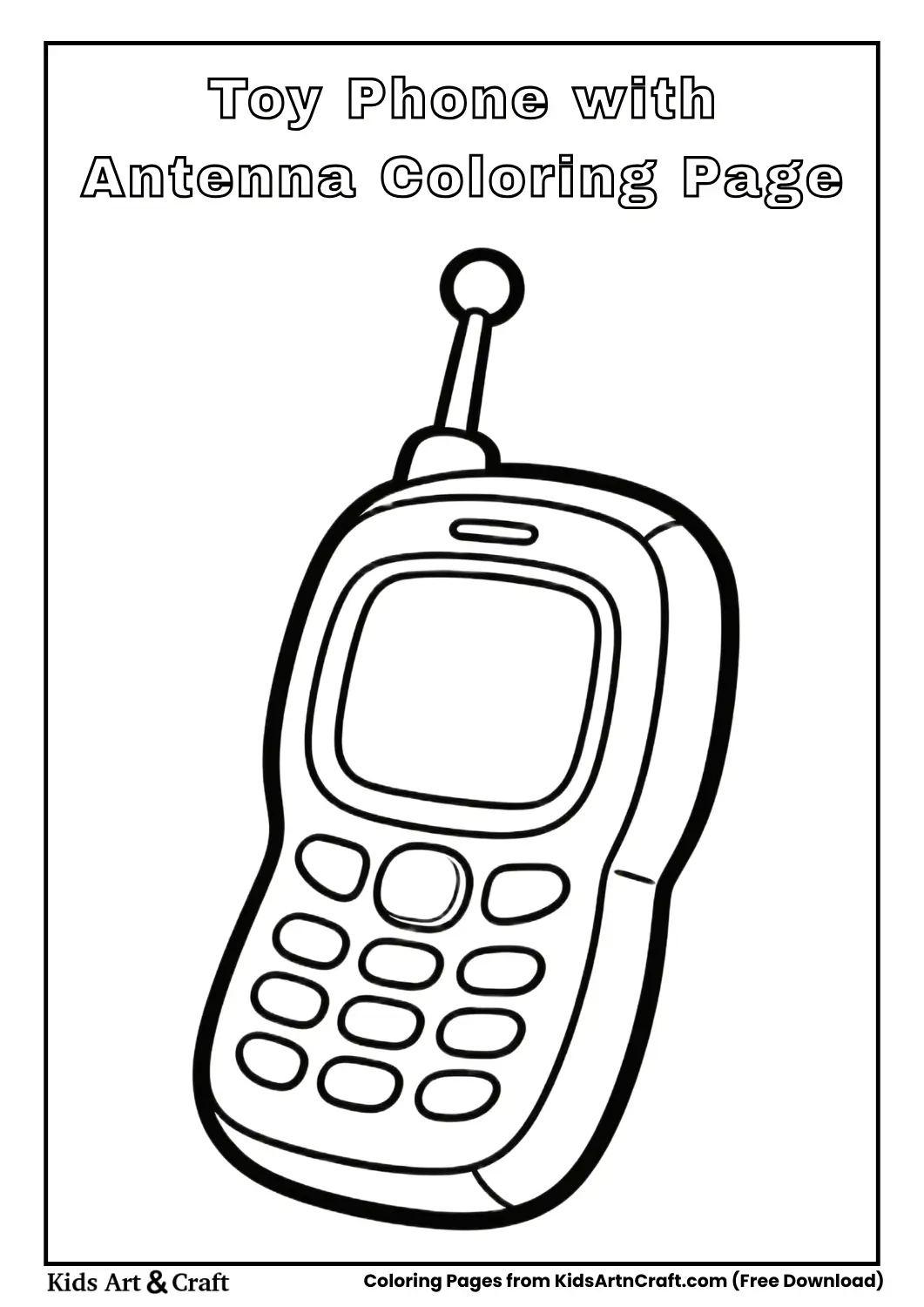Toy phone with antenna simple coloring page