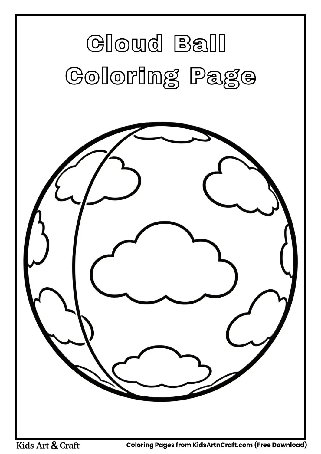Cloud pattern ball coloring page