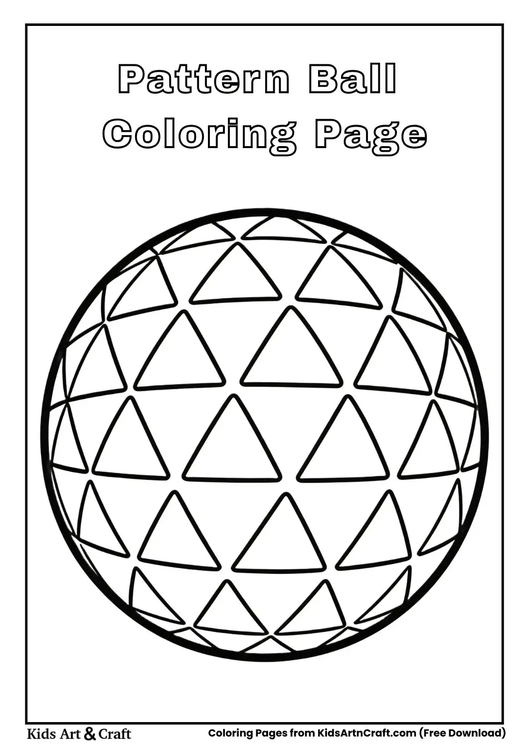 Triangle pattern ball coloring page