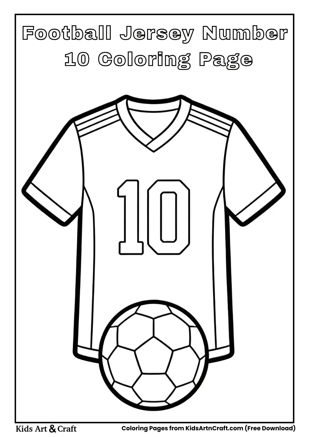 Football jersey with number 10 and ball outline