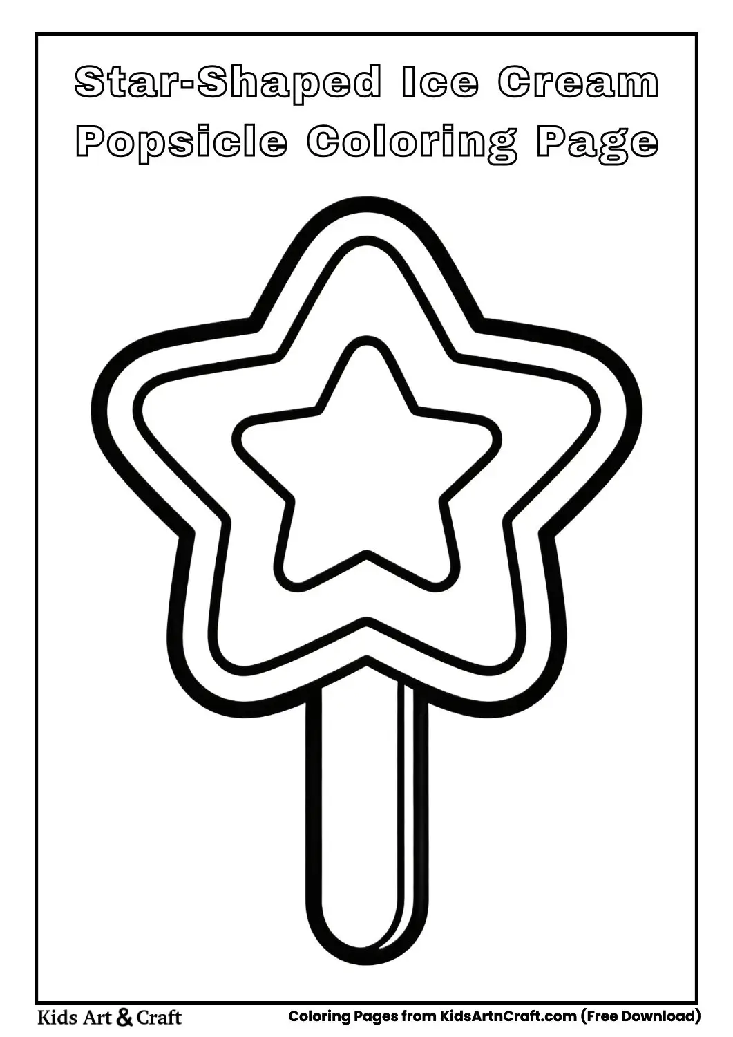 star shaped ice cream popsicle coloring page