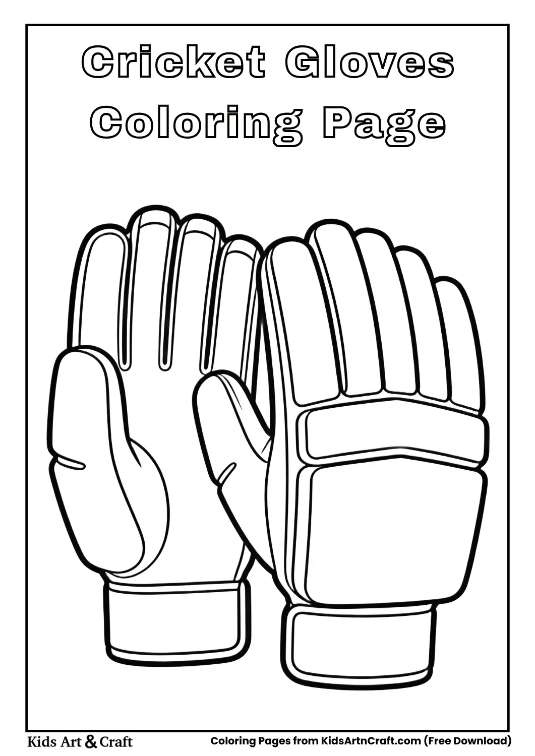 Pair of cricket gloves simple outline